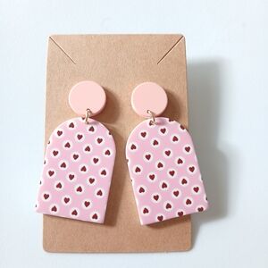 Fashion Jewelry Pink Heart Earrings
